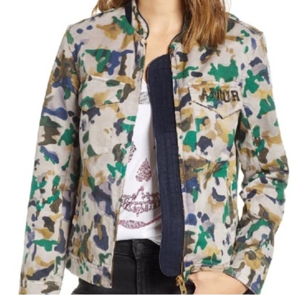 Zadig & Voltaire Kavy Watercolor Camo Jacket Size XS